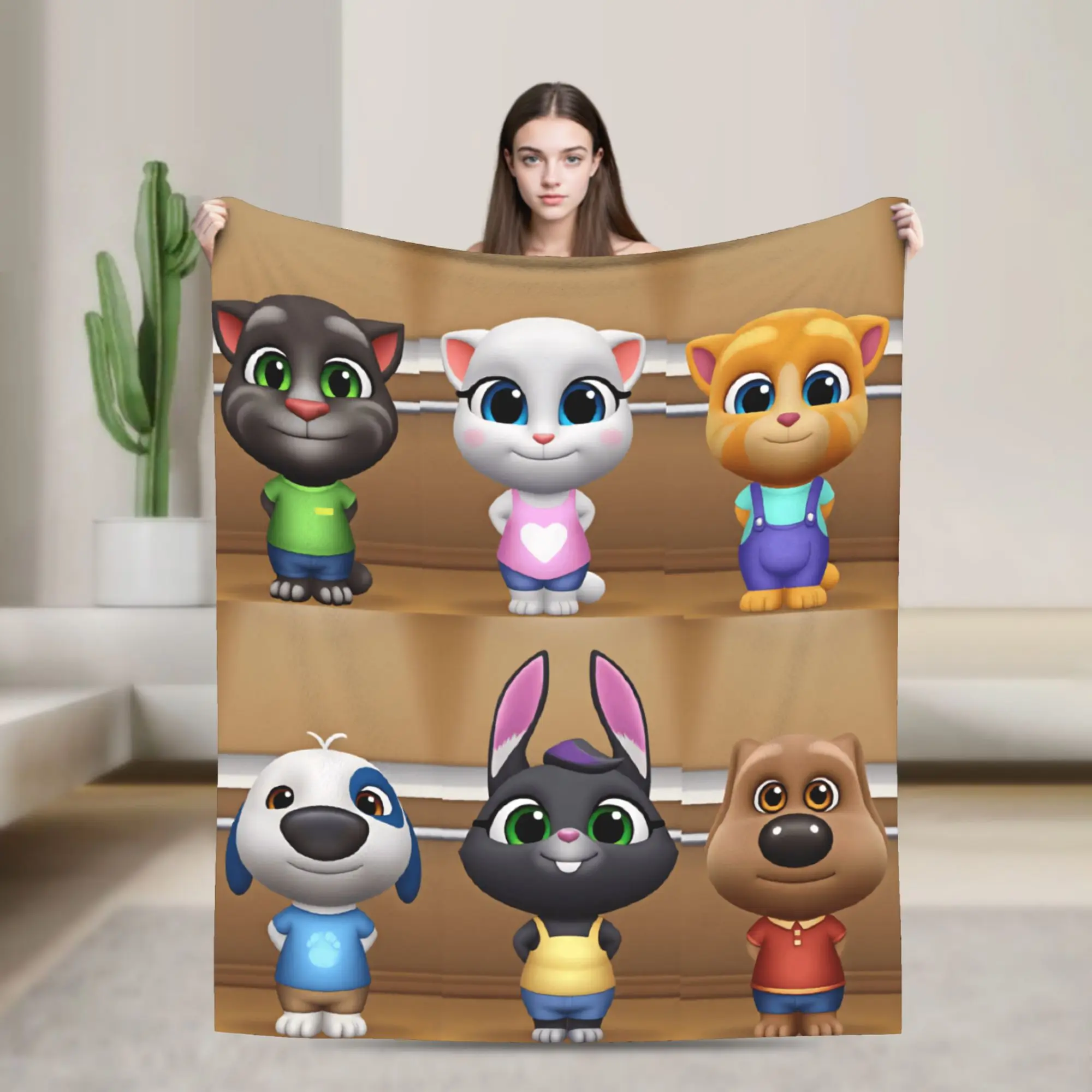 Decorative T-Talking T-Tom And F-Friends Warm Blankets Novelty Travel Car Throw Blanket Outdoor Flannel Bedspread Sofa Bed Cover