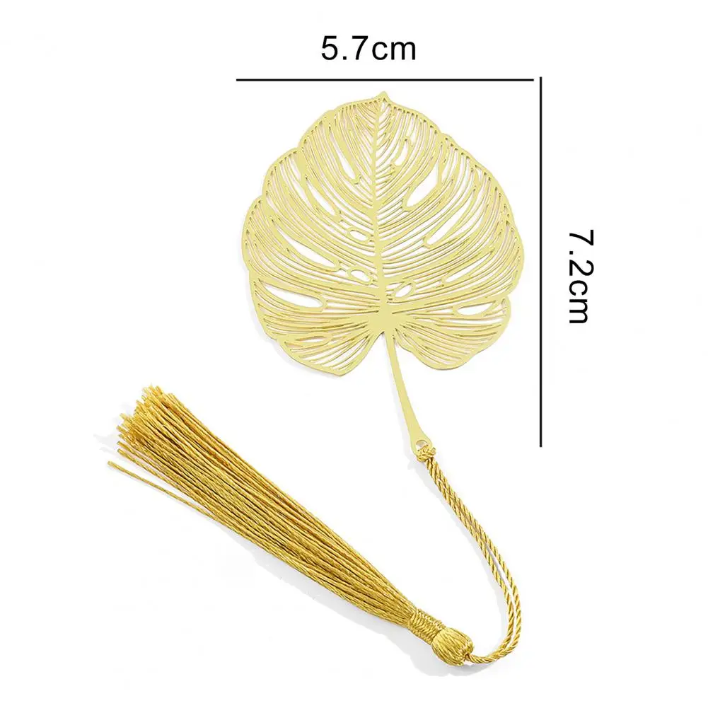 Закладка в виде металлического листа, закладка с золотой кисточкой, элегантная закладка в виде растительных вен с подвеской в виде кисточки, подарочная коробка, классический металл для учителей