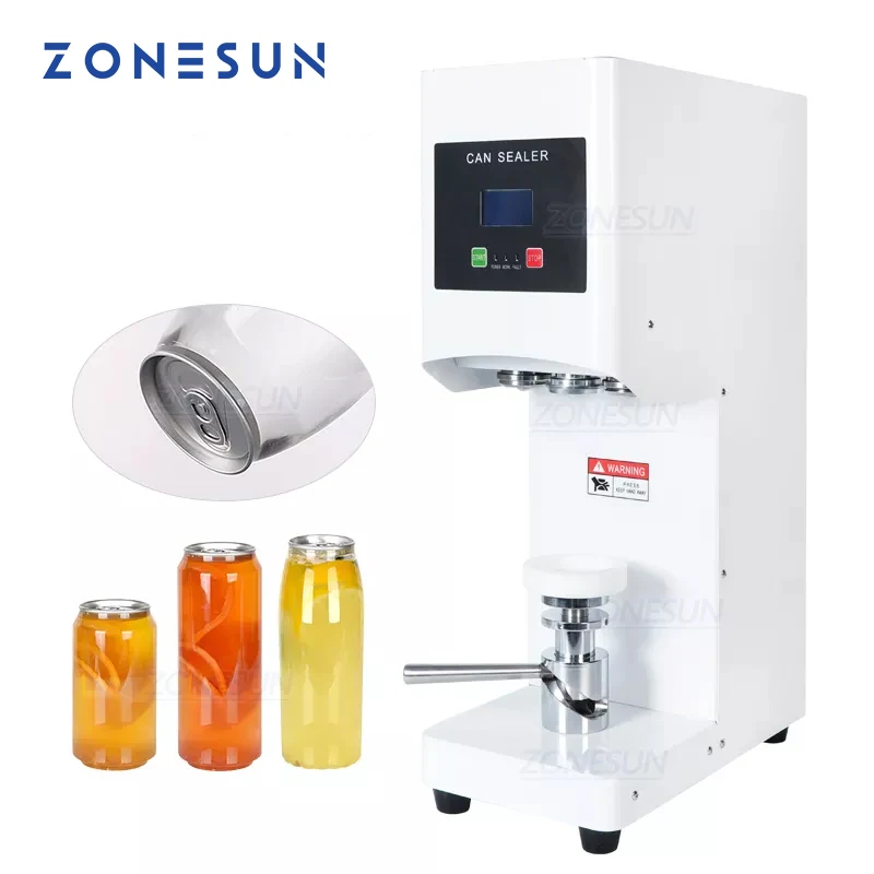 ZONESUN Seamingl Aluminum Tin Beer Ring-Pull Cans Automatic Plastic Bottle Cap Induction Beer Canning jar Sealing Machine