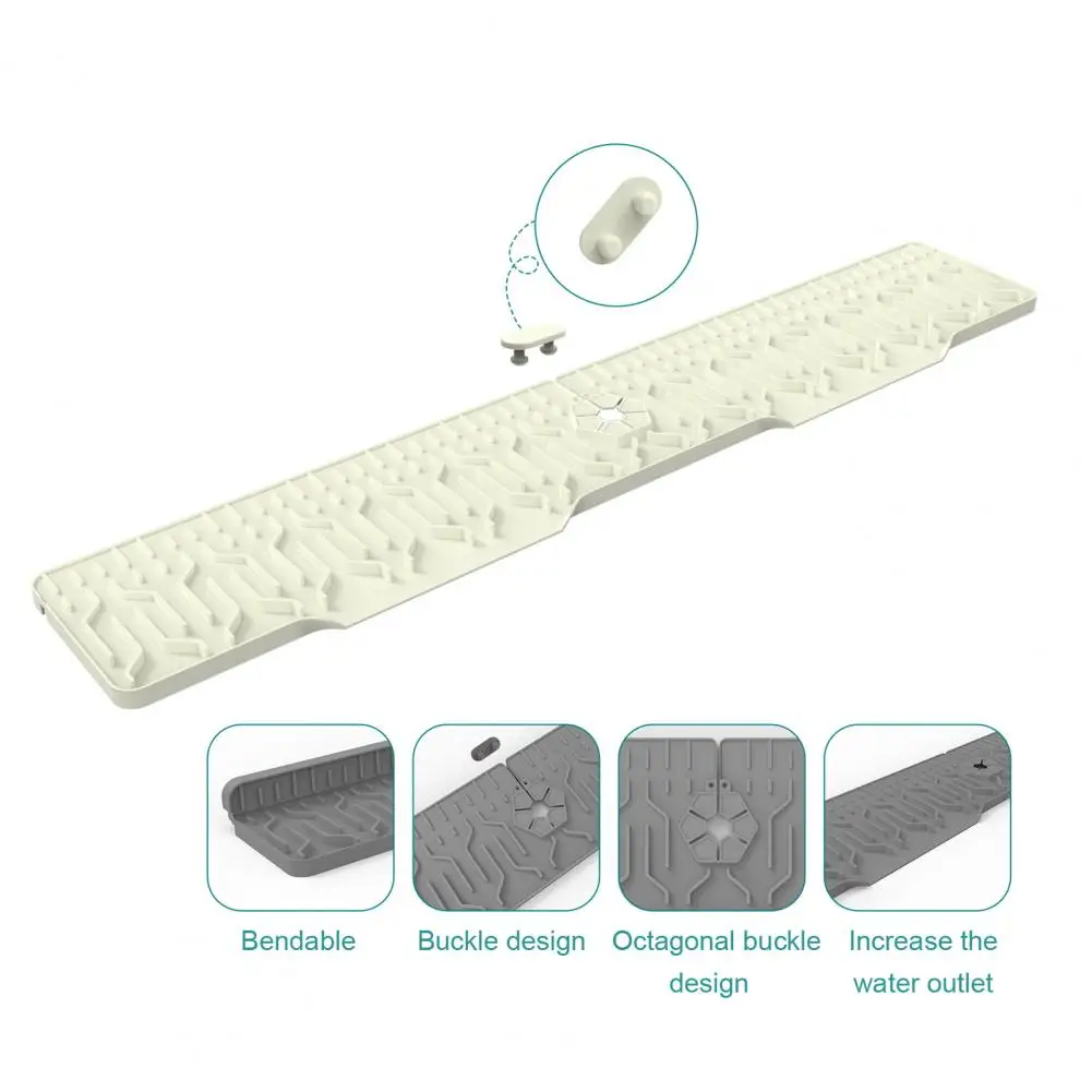 لوحة تصريف فتحة شاملة لحوض المطبخ ، منظم صنبور سيليكون ، حصيرة حمام ، قابلة للطي