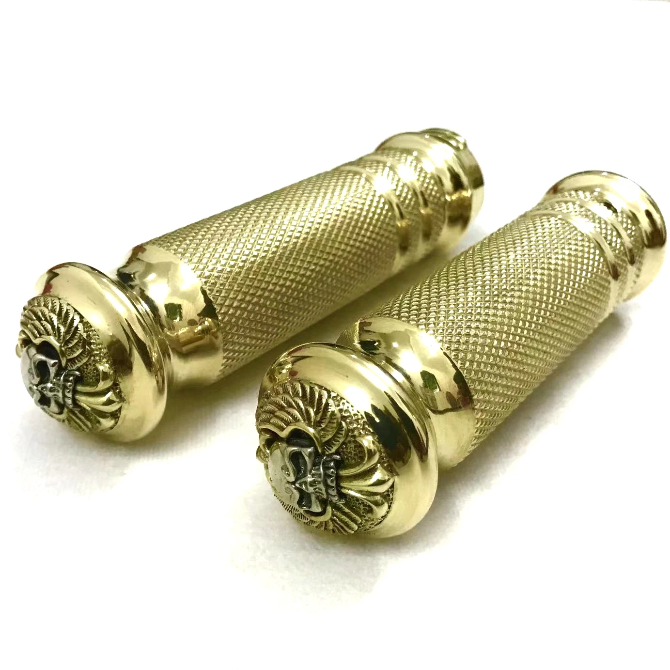 

Motorcycle 1 inch Brass custom Handlebar Hand Grip For Harley Sportster XL883 XL1200 X48 X72 Fat Boy Softtail Street Bob