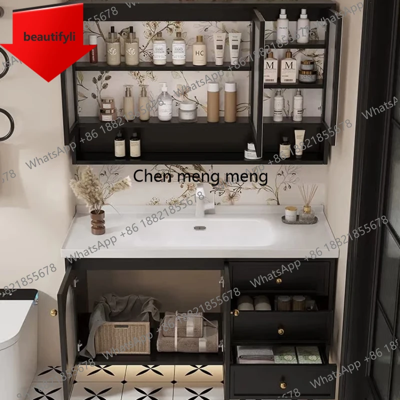 

a50 Integrated Light Bathroom Cabinets Standing Basin Makeup Storage Bathroom Cabinet Mirror Organizer Armario De Banheiro Furni