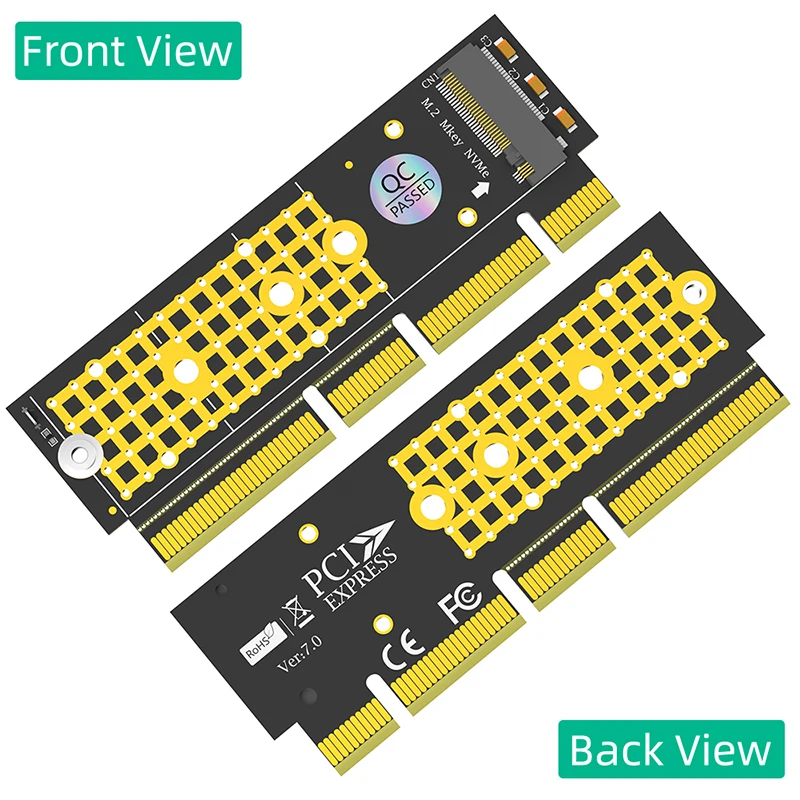 2230/2242/2260/2280 M.2 NVMe SSD to PCI Express 3.0 X4/X8/X16 Adapter M Key NVME to PCIE Riser Card with Tantalum Capacitors LED