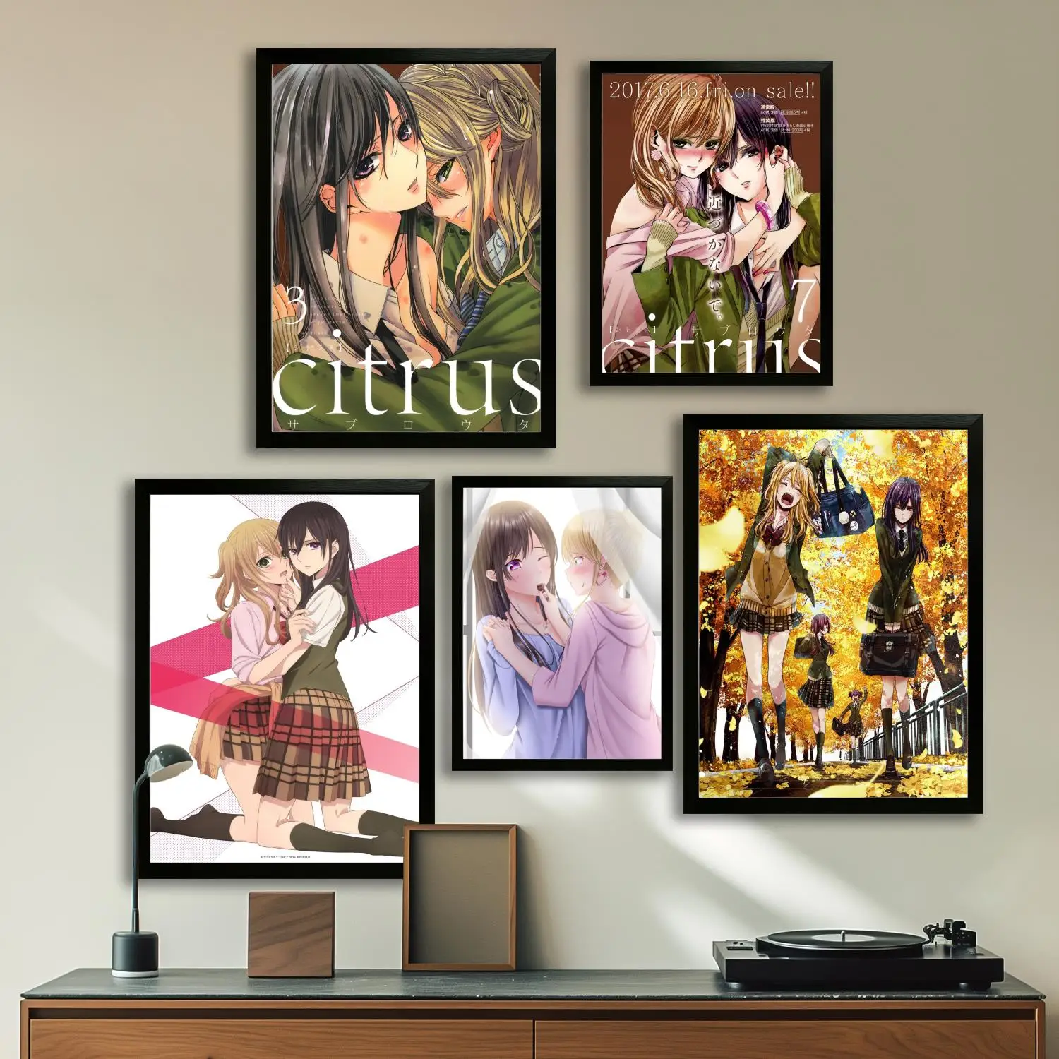 Póster artístico en lienzo de manga cítrica y arte de pared, impresión de imágenes, decoración moderna para dormitorio familiar, carteles, pintura decorativa