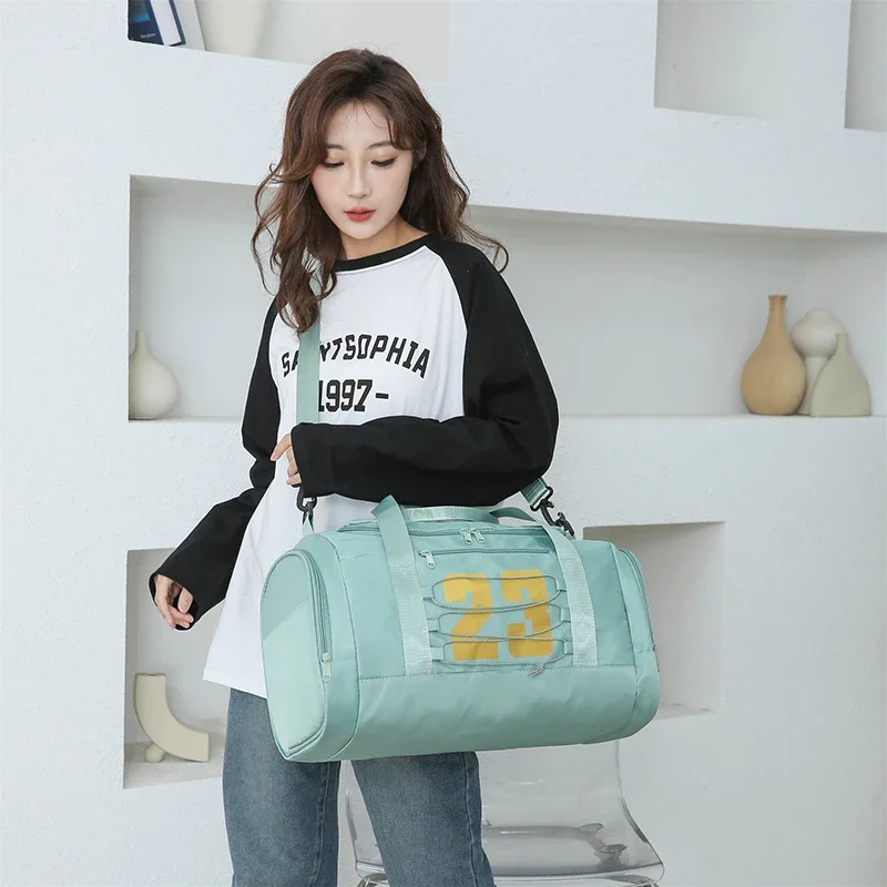 Fashion Sports Fitness Gym Bag for Women Travel Duffle Shoe Pocket Duffel Tote Handbags Yoga Training Bag Men view 6