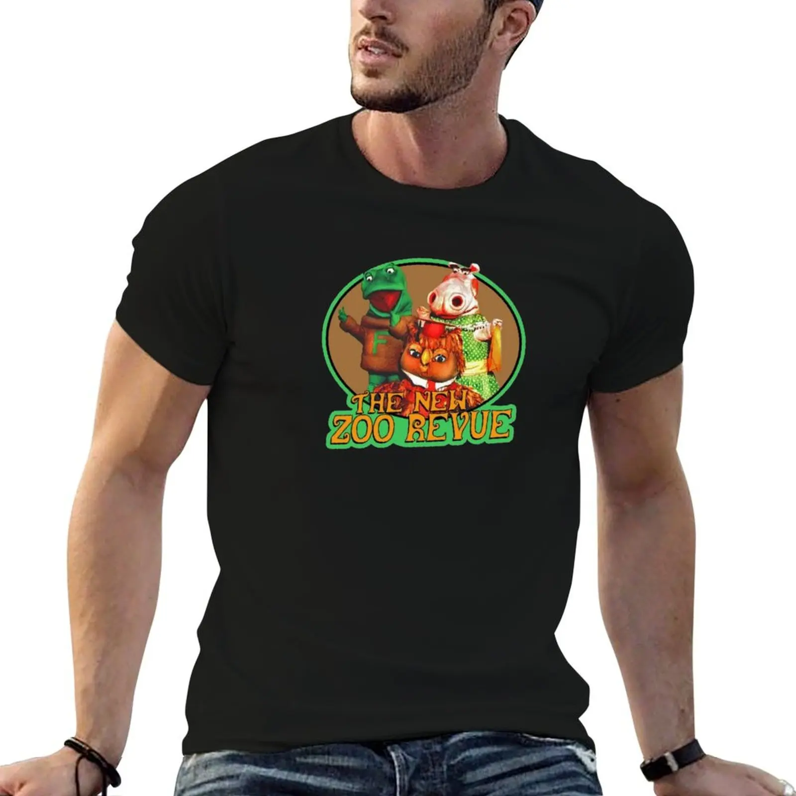The New Zoo Revue Vintage Image T-Shirt Large Size Casual Short Sleeve Top