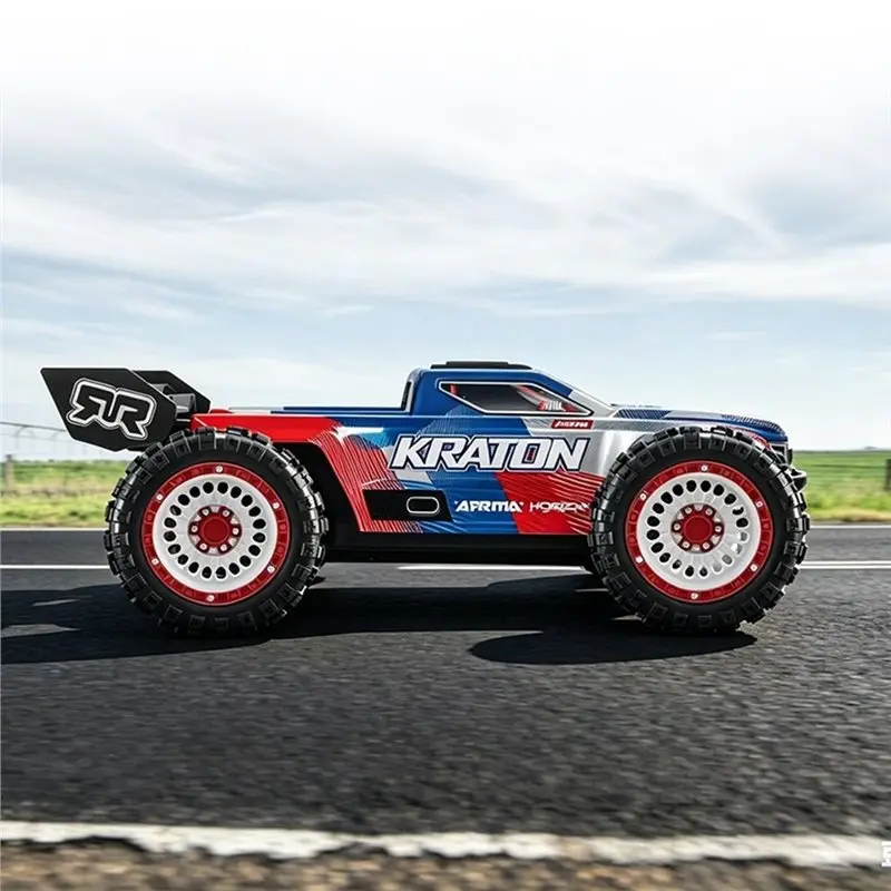 ABUM-4PCS Off-Road Tires Wheels For 1/14 1/16 For Arrma Mini Kraton 3S MJX For Hyper Upgrade Red-Black