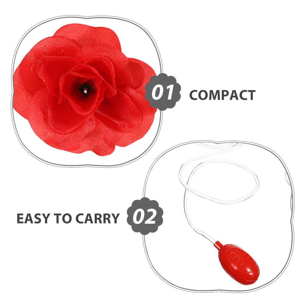 4Pcs Prank Squirting Rose Red Water Spray Lapel Flower Party Joke Fun Realistic Prank Flower April Fools Day Pranks