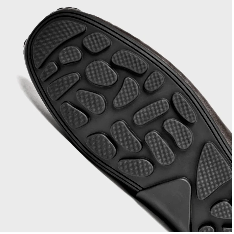 حذاء بدون كعب كاجوال للرجال من YETTIES، حذاء سهل الارتداء من الجلد الناعم الأصلي مع نعل بيبل، حذاء بدون كعب مريح للقيادة يسمح بالتهوية #5