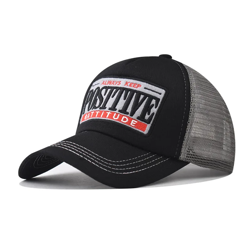 

New 3D Premium POSITIVE Embroidered Baseball Summer Color Block Mesh Unisex Outdoor Trucker Hat