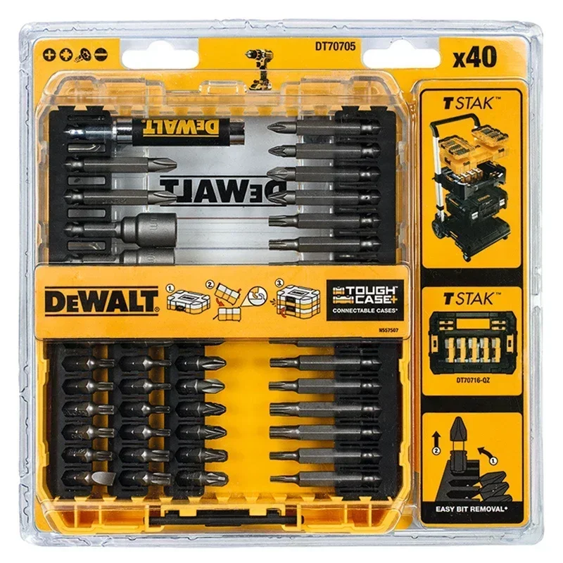 Dewalt DT70734 DT70705 DT70758 Набор сверл по металлу TSTAK со спиральным и плоским сверлом для металлообработки столярных работ и электриков