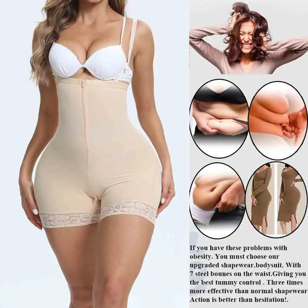 سراويل داخلية لتقليل وتشكيل الجسم للتحكم في البطن وسحاب للتخسيس بخصر عالٍ، سراويل داخلية لتشكيل الجسم للتحكم في البطن #4