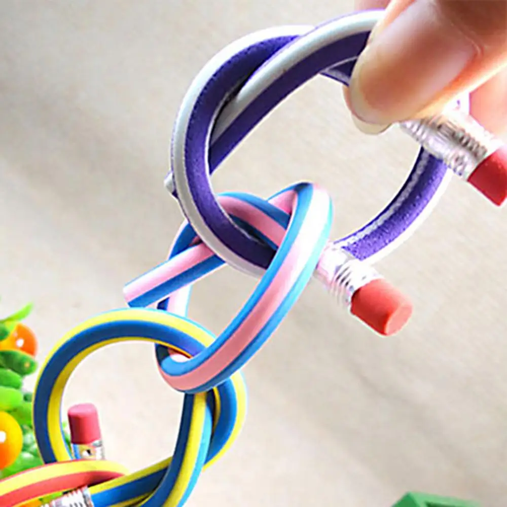 3 pz carino colore della caramella morbido flessibile matite Standard cancelleria olorful Magic Bendy flessibile matita morbida bambini studente matita