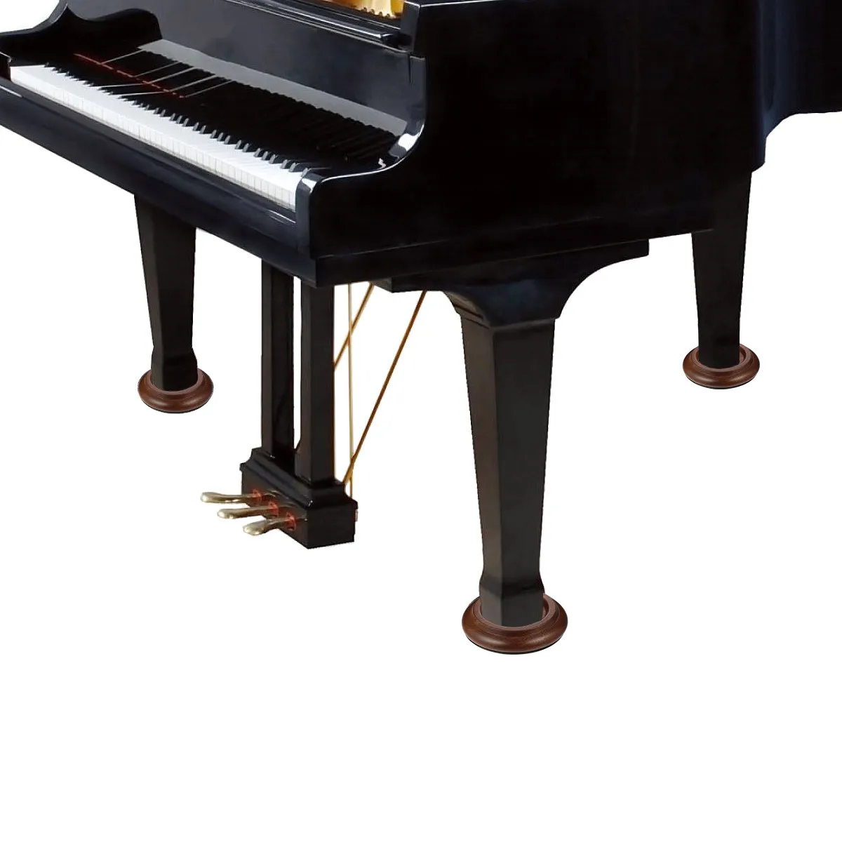 

Комплект из 3 подставок для пианино из черного орехового дерева: защита пола, нескользящие накладки на ножки, звукоизоляция с EVA-основой