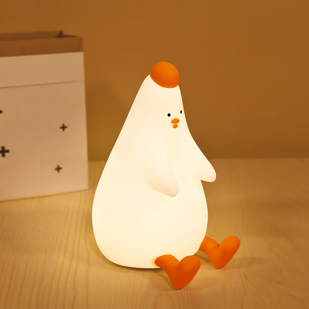 Cute Small Eye Chicken Night Light Usb Charging Colorful Led Night Lamp Kids Birthday Gift Children\'s Day Dimmable Lights Decor