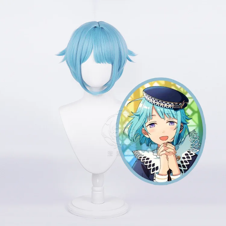

Ensemble Stars Shino Hajime Wigs Woman Sky Blue Short Hair Halloween Party Performance Wig Anime Con Cosplay Costume Accessories