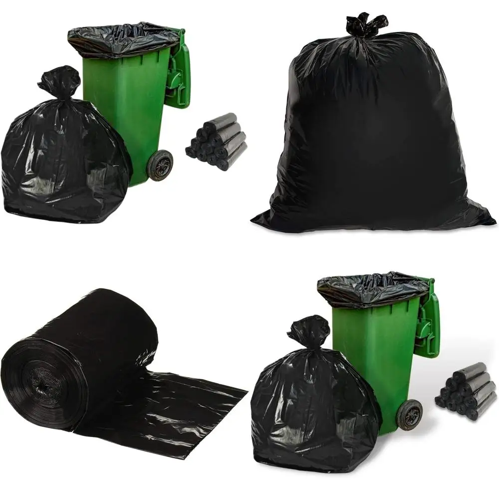 

Прочные черные мешки для мусора объемом 55-60 галлонов, 200 штук, толщина 1,5 мил, идеально подходят для коммерческого использования, кухонь, складов, офисов и уборки.
