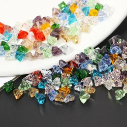 New Tetrahedron Triangle 6MM Charms  Colourful Glass Crystal Loose Beads For Jewelry Necklace Bracelets Making DIY Accessories