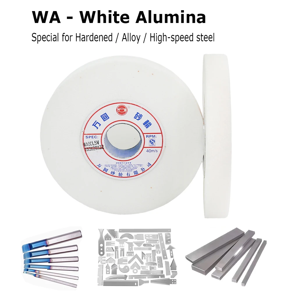 1 PC 150x20x32mm White Fused Alumina Grinding Wheel for Deburring and Finishing HSS Hardened Steel Alloy Steel High-Carbon Steel