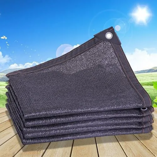 شبكة مظلة سوداء لعام 2025 مع تثبيت الحواف وقفل، قماش مظلة مشفر، شبكة عازلة للحرارة