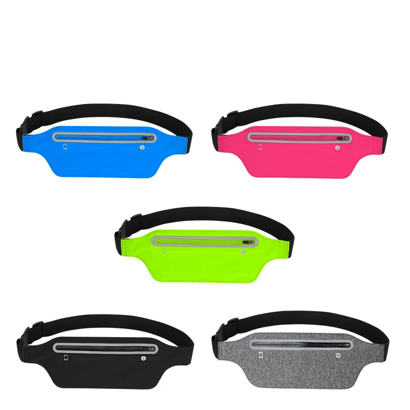 Sport Running Waist Bag For Women Men Waterproof Comfortable Gym Fanny Bag Safty Reflective Tape Cycling Phone Case Running Belt