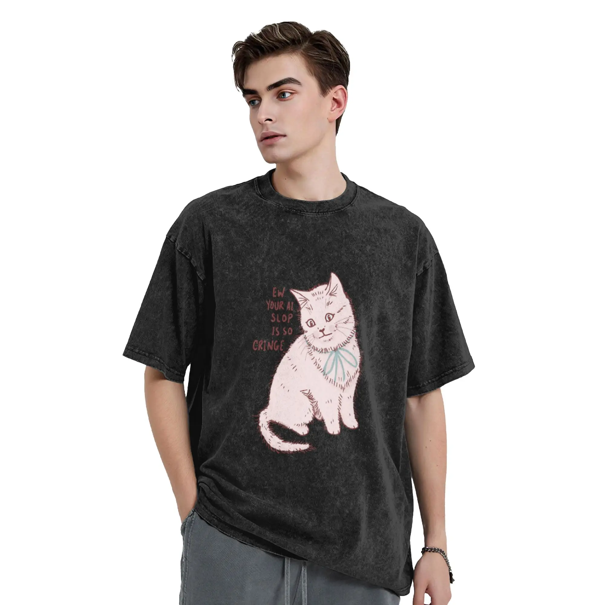 Making My Cat Cringe Classic Trendy A T-Shirt Oversized Short Sleeve Men's Women's Cotton Tees Tops