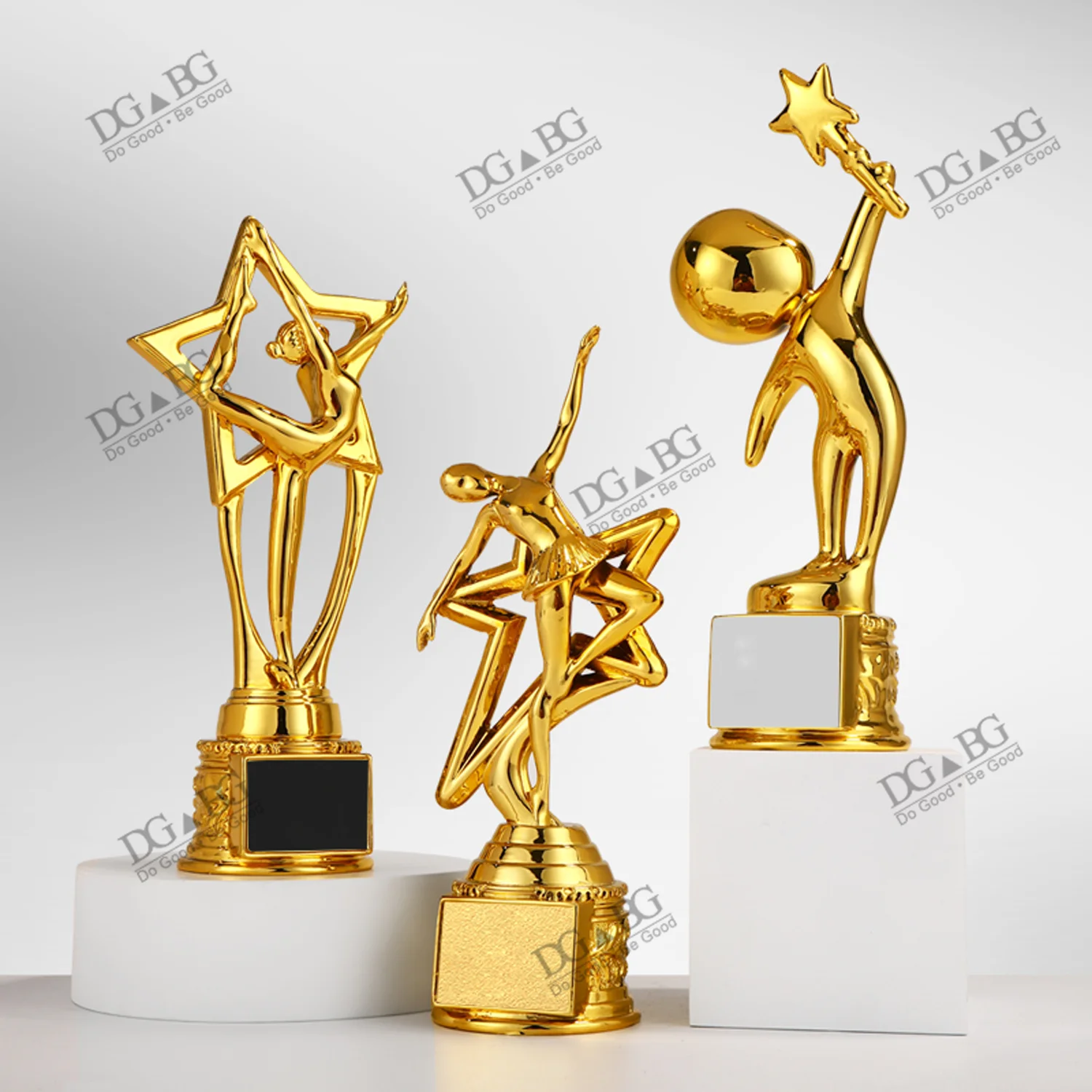 Custom Resin Trophy for Children's Performances Figurines & Miniatures Dancing Tree Singing Goddess Piano Music Competition Gold