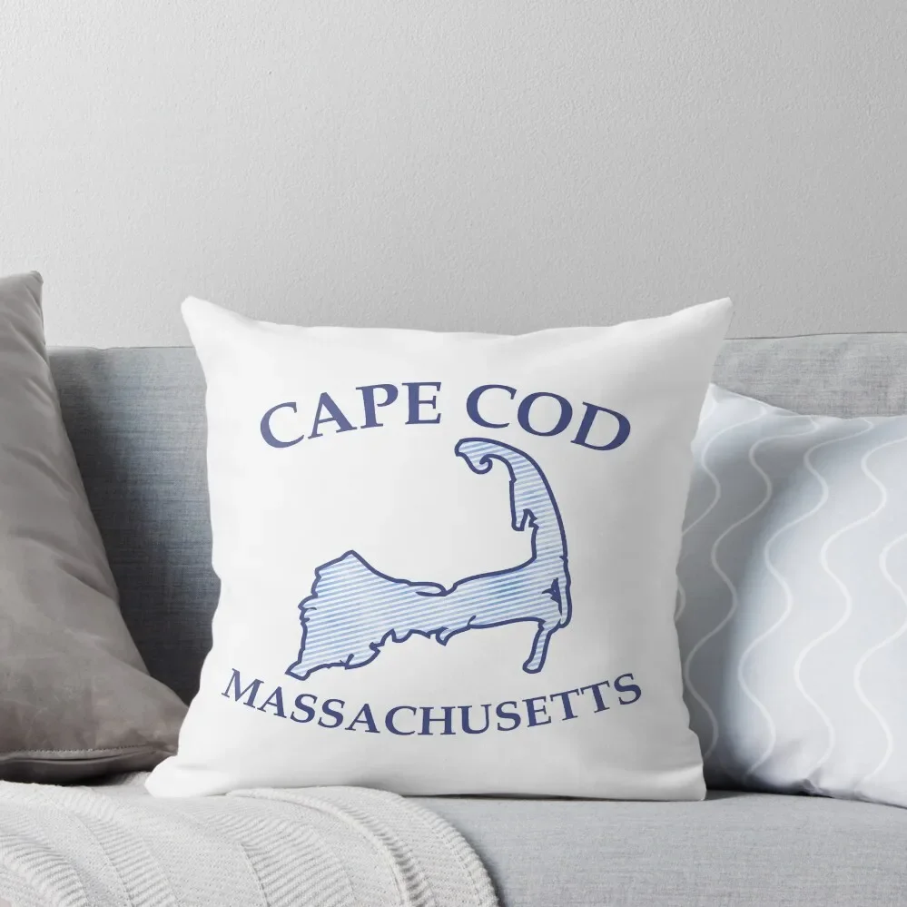 

Preppy Vintage Blue Cape Cod Massachusetts Map Throw Pillow christmas decorations 2025 pillow