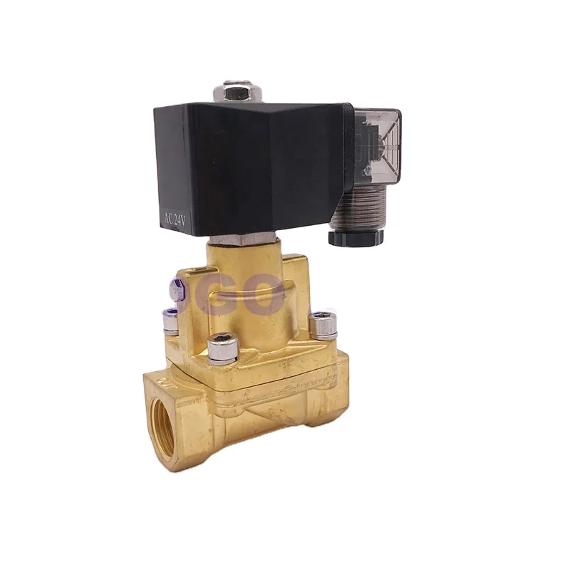 GOGO Brass 2 way water high temperature solenoid valve pneumatic steam control 1-1/4