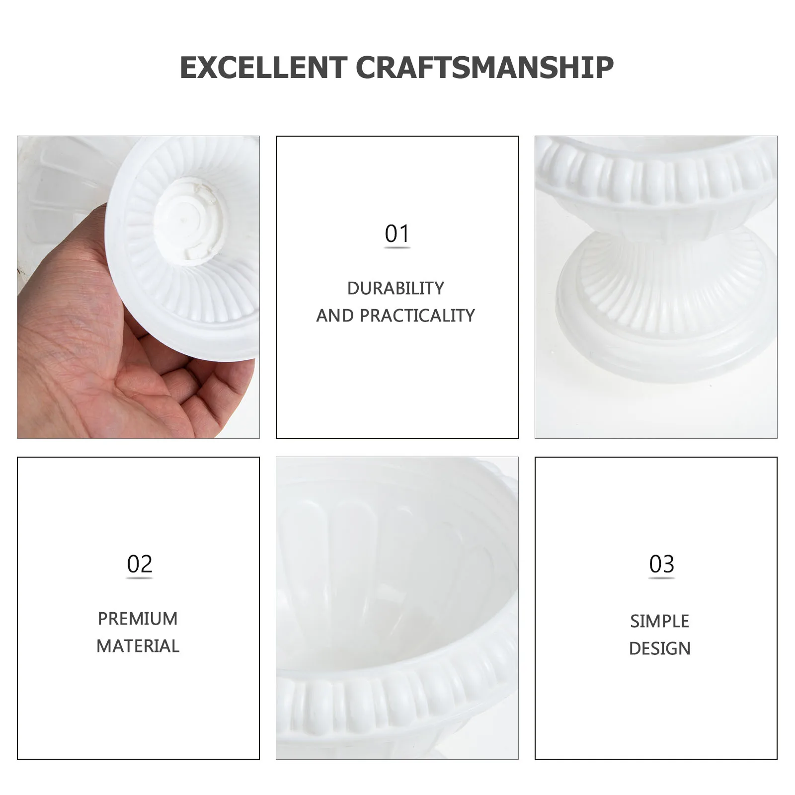 

European Style Flower Pot Planter Wedding Decorations Outdoor Balcony Vase Durable PP Material Waterproof Corrosion Resistant