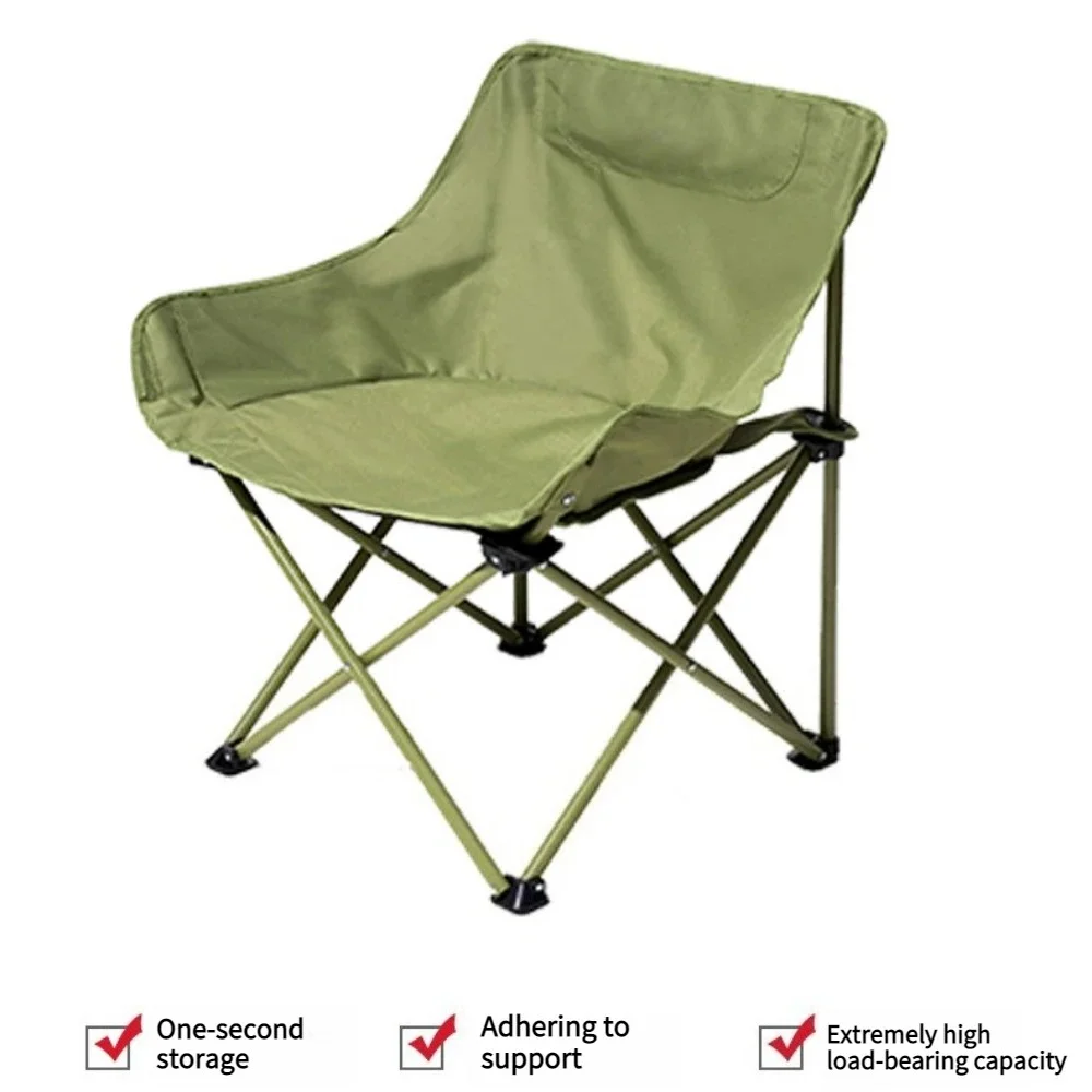 Outdoor Camping Folding Chair with Backrest Moon Chair Portable Fishing Chair Art Folding Camping Picnic Travel Children's Chair view 6