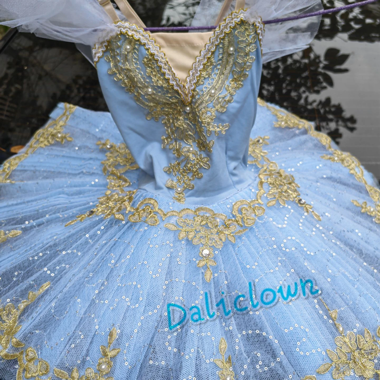 Professional Ballet Tutu Girl Blue White Sequin Platter Pancake Tutu Ballerina Party Dress Kids Adult Child Ballet Dance Costume