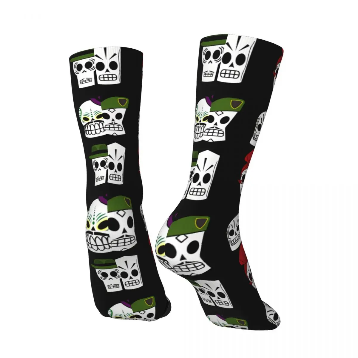 Different Style Men's Socks Vintage Harajuku G-Grim Fandango Street Style Novelty Pattern Crew Sock