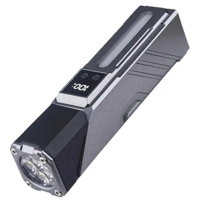 Super Bright LED Flashlight USB Rechargeable Portable Tail Magnet RGB Camping Lantern Side COB Emergency Light
