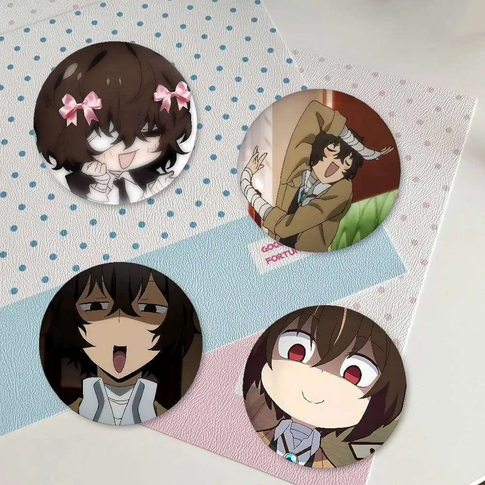 Anime Bungo Stray Dogs Badges Fashion New Hip Hop Versatile Round Metal Badge Cartoon Pin Gift Wholesale