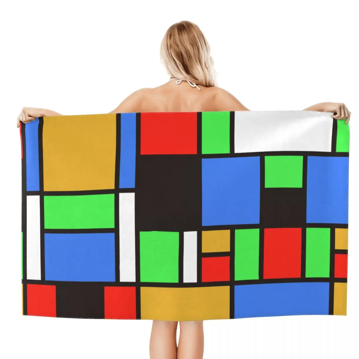 Customized Rubiks Cube Beach Towel Soft Linen Microfiber Bath Towels