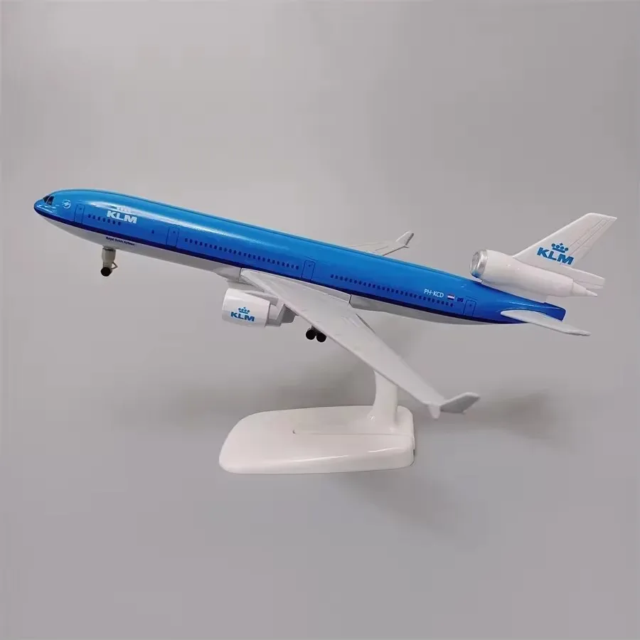 1:400 20cm Netherlands KLM Airlines MD MD-11 Airways Diecast Airplane Model Alloy Metal Air Plane Model w Wheels Aircraft Toys