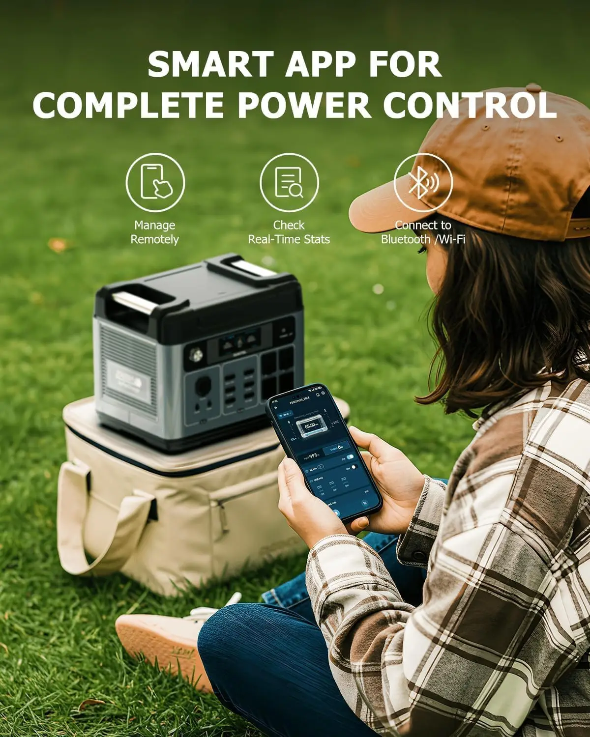 OUKITEL P2001 Plus Portable Power Station 2400W Solar Generator 2048Wh Lifepo4 Battery Home Backup Outdoor Camping Mobile Power image 6