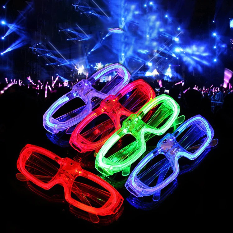 Creative LED Neon Lights Flashing Glow Glasses Children's Funny Glowing Glasses Holiday Party Prom Bar Decoration Props Gifts