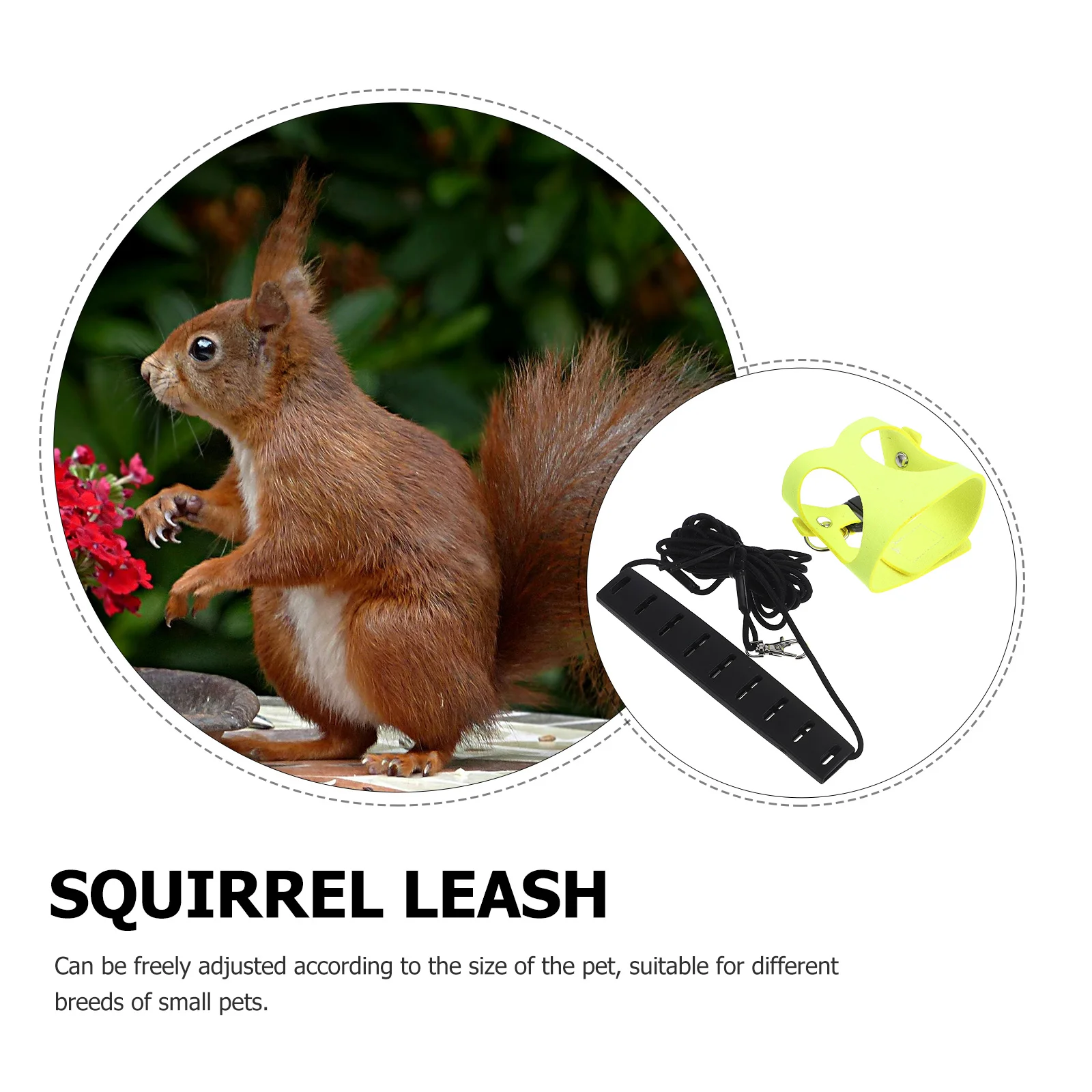 

1 Set Hamster Leash Harness Long Pet Traction Rope Adjustable Rabbit Leash Wear Resistant Flexible Lightweight Outdoor Walking