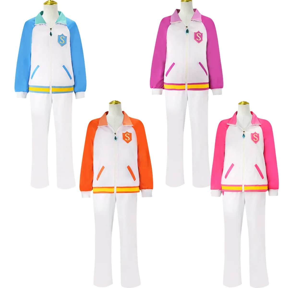 Anime Aikatsu STARS Nijino Yume Nanakura Koharu Sakuraba Rola Cosplay Costume First Quarter Woman Campus Sportswear Suit