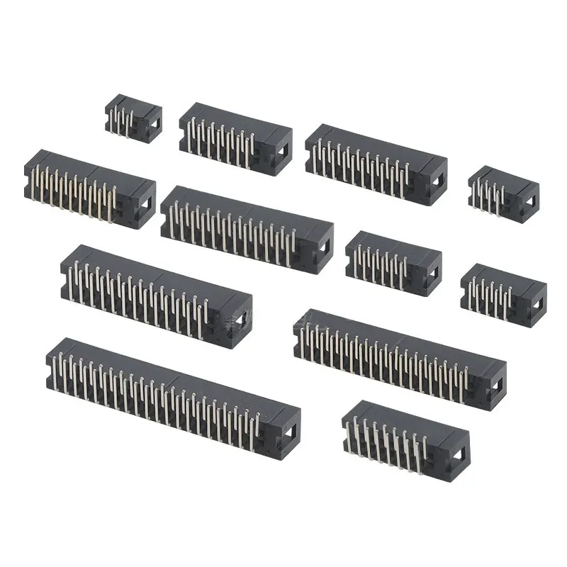 10pcs DC3 6/8/10/12/14/16/18/20/24/26/30/34/40/50P 2.54mm IDC socket Connector ISP Male Double-spaced Straight/Curved needle SMD