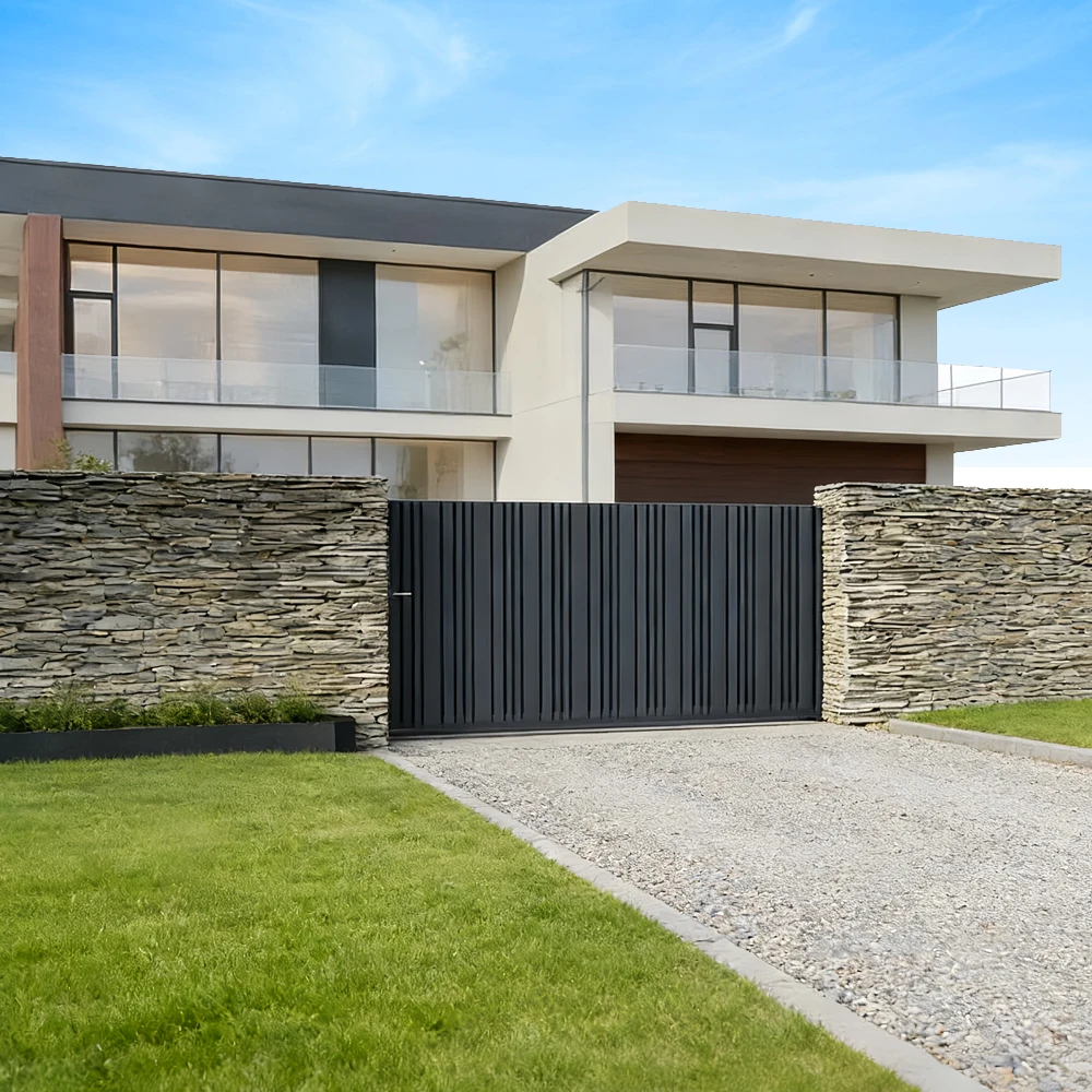 Automatic Sliding Gate Modern Villa Entrance Aluminum Driveway Security Luxury Design Trackless