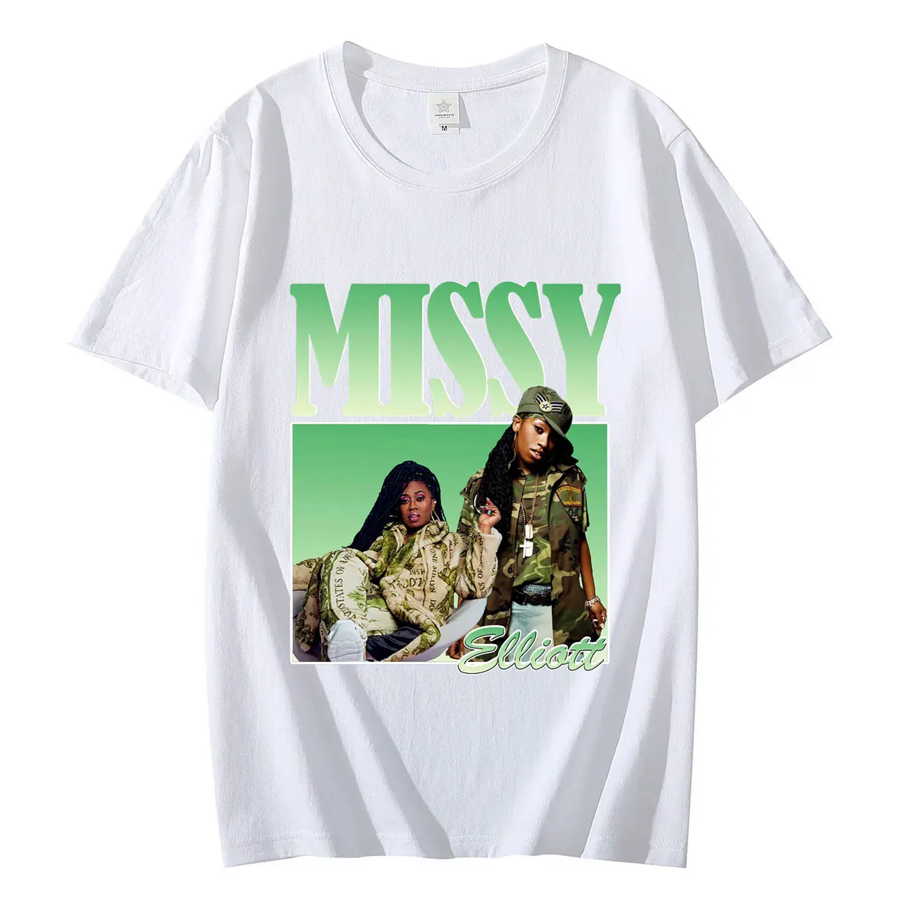 

Missy Elliott Art Graphic T Shirts Fashion Hip Hop Short Sleeve T-shirt Men Women Vintage Oversized Cotton T-shirts Streetwear
