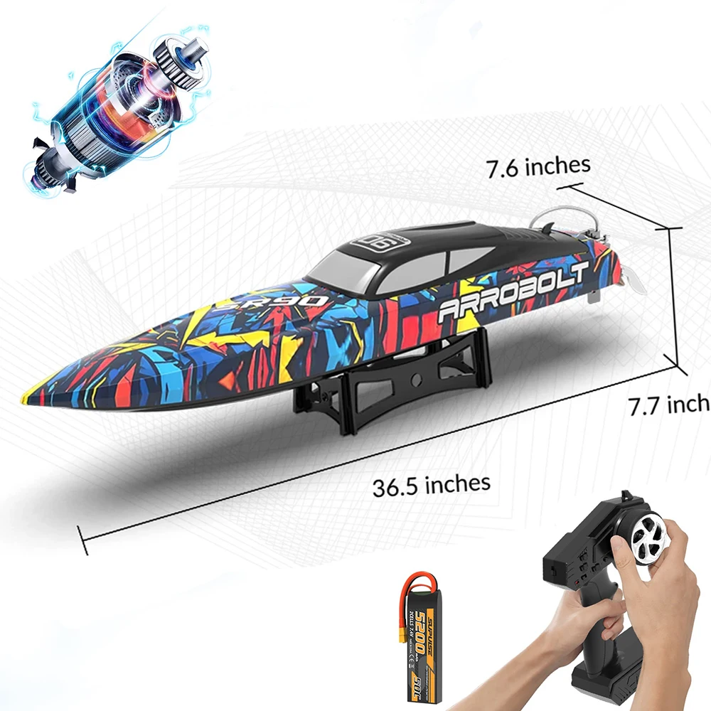

High Speed 160M RC Boat 70KM/H Water Induction Radio Control Ship Steering Simulation RC Speedboat