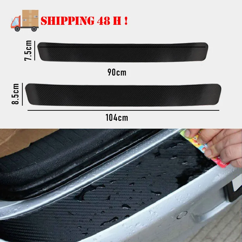

Car Door Anti-kick Protection Sticker Anti-scratch Film Car Rear Bumper Trim Car Trunk Threshold 3D Carbon Fiber Stripe Sticker