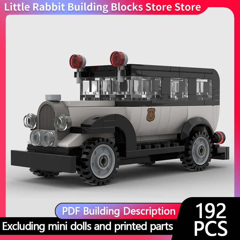 City Car Model MOC Building Bricks Urban Police Patrol Vehicle Modular Technology Children Holiday Gifts Assemble Toys Suit