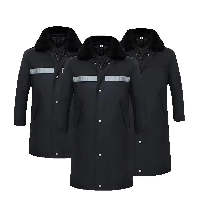 men's-winter-thickened-security-work-uniform-printed-logo-customized-name-outdoor-farm-cycling-jack-reflective-stripe-coat