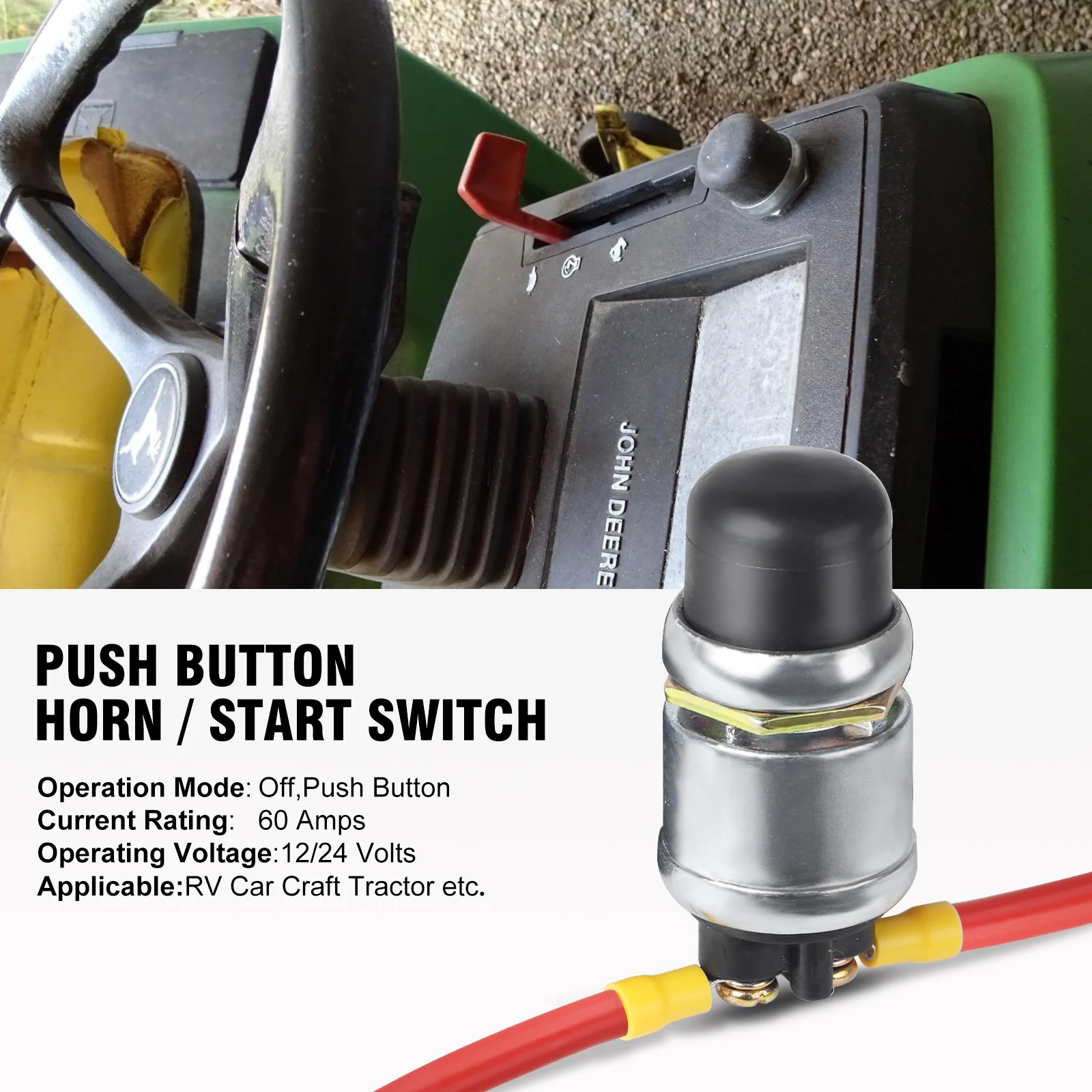 

CNSPEED 1/3 PCS 60A 12V-24V Push Button Starter Switch Waterproof Button Ignition Start Switch Heavy Duty For Car Truck Boat RV