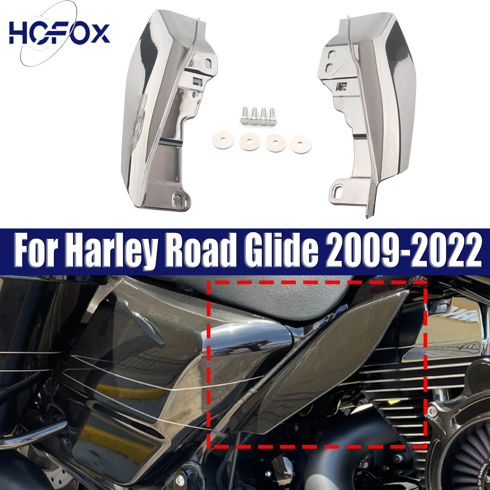 

For Harley Road Glide 2009-2022 Motorcycle Mid-Frame Air Deflector Under Seat Engine